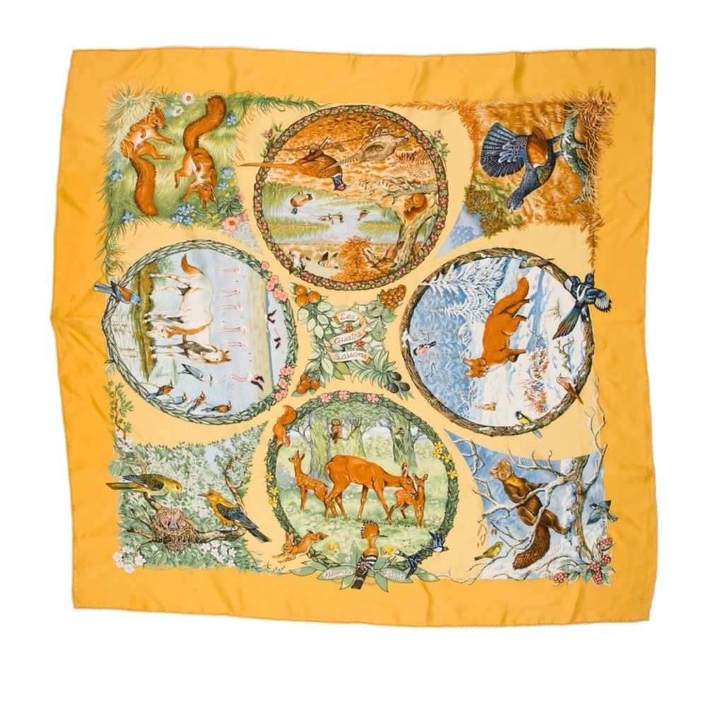 Hermes Golden Wildlife Scarf